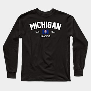 Michigan Collegiate Preppy Long Sleeve T-Shirt